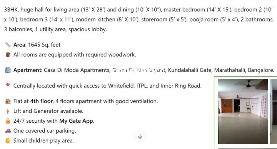 💎 MODERN 3BHK | CASA DI MODA, KUNDALAHALLI